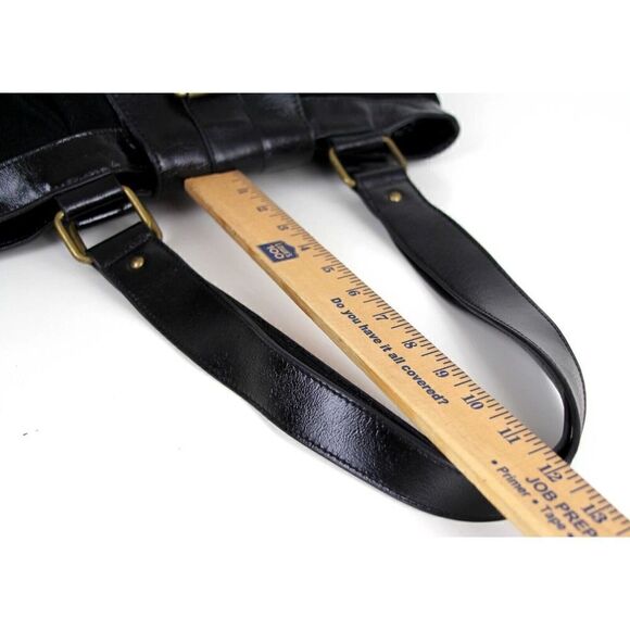 Timi & Leslie BLACK GENUINE LEATHER SUEDE BOHO TOTE SHOULDER BAG HANDBAG PURSE - Picture 12 of 12